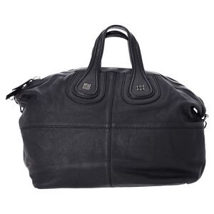 Givenchy Large Nightingale Satchel Handbag in Black Goatskin Leather